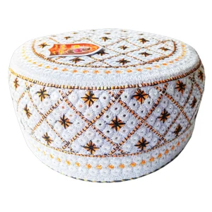 White Luxury Design Pakistani Tupi – ঈদ স্পেশাল পুরুষদের টুপি