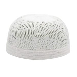 Premium Quality White Net Cotton Prayer Tupi – (1pc)