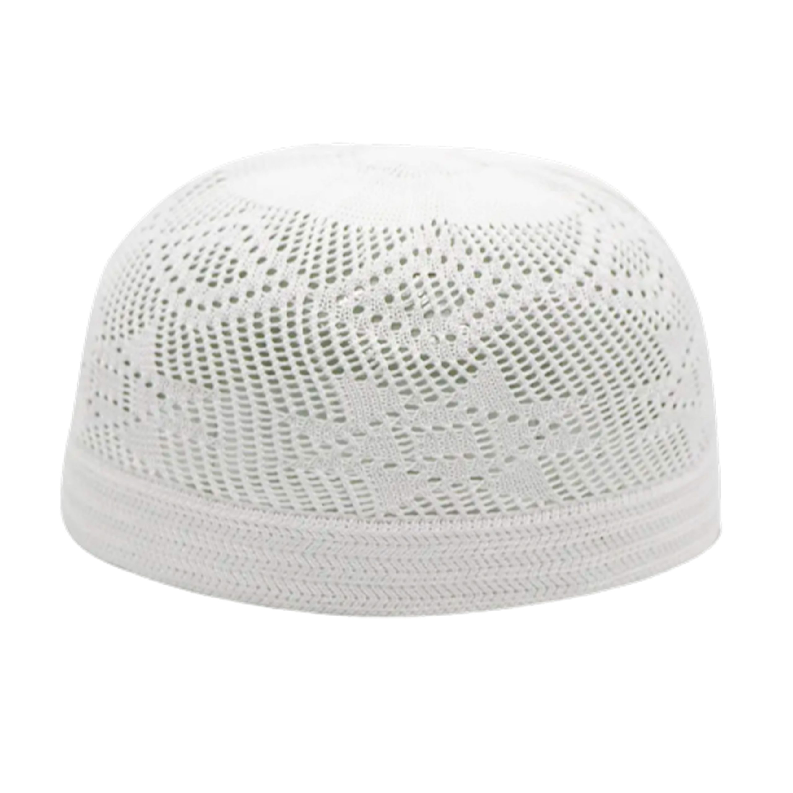Premium Quality White Net Cotton Prayer Tupi – (1pc)