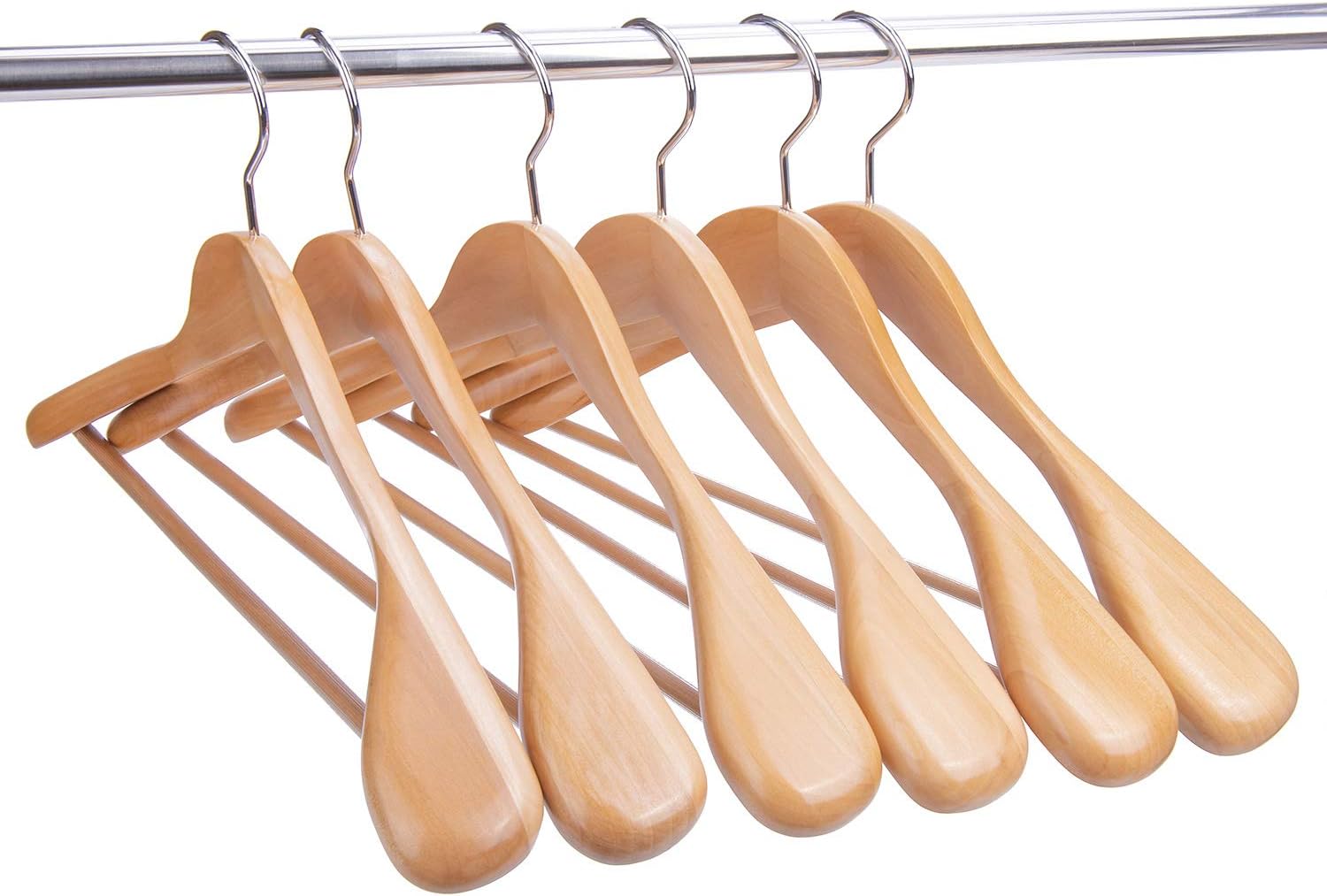 Nature Smile 16" Wooden Hangers Anti-Slip Natural Coat Hanger - Image 7