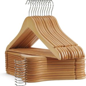10 Pieces Premium Quality Wooden Clothes Hanger Set