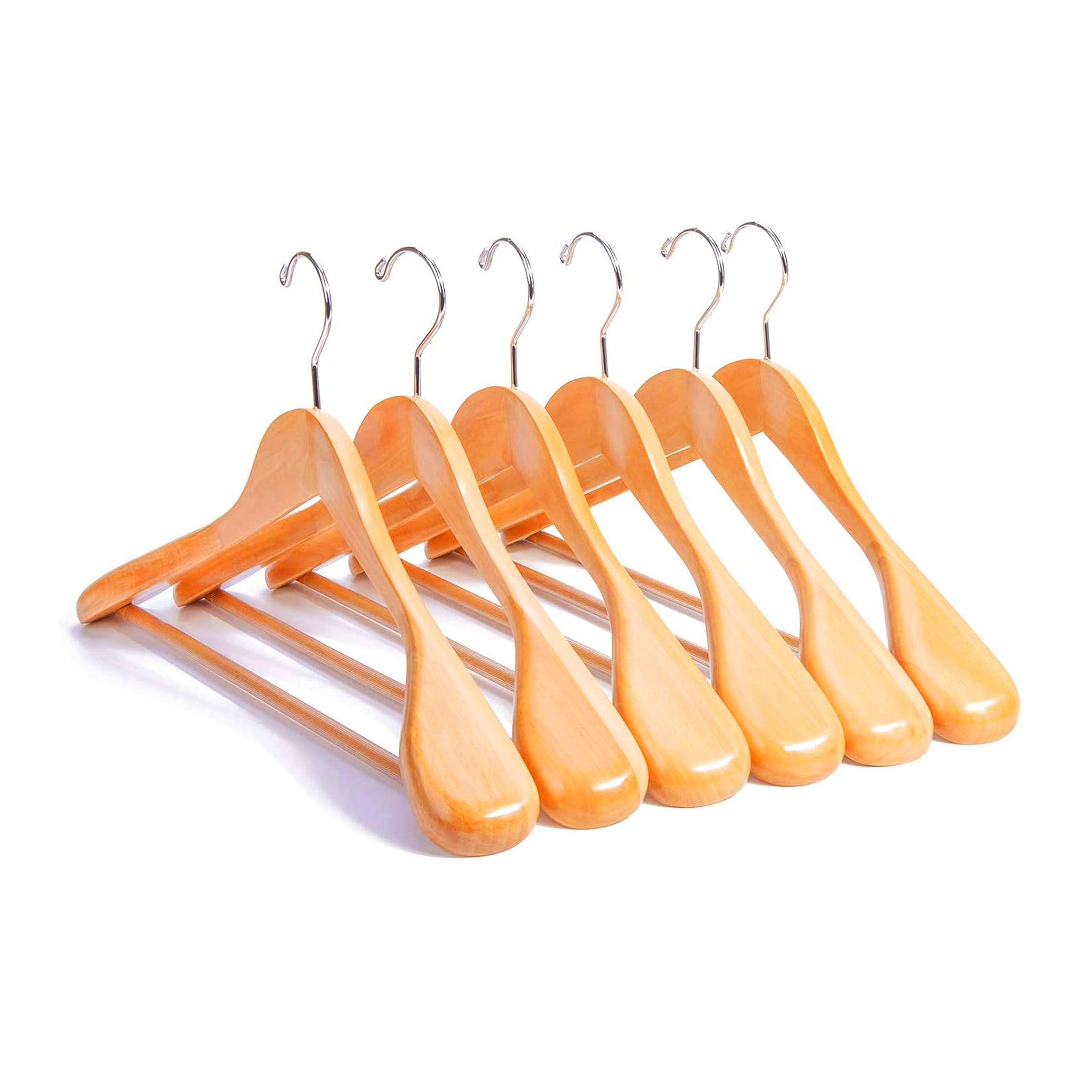 Nature Smile 16" Wooden Hangers Anti-Slip Natural Coat Hanger